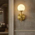 Aria Copper & Alabaster Wall Sconce by Bling Lighting Studio