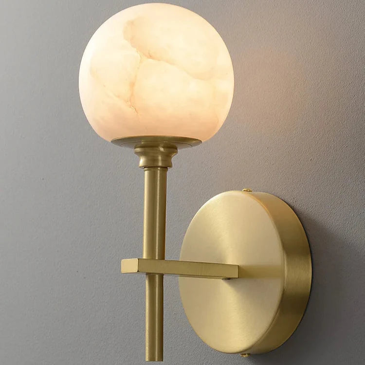 Aria Copper & Alabaster Wall Sconce material and finish detail