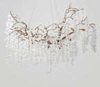Arianna: Blossom Chandelier - White Flower Chandelier - White And Gold Light Fixture