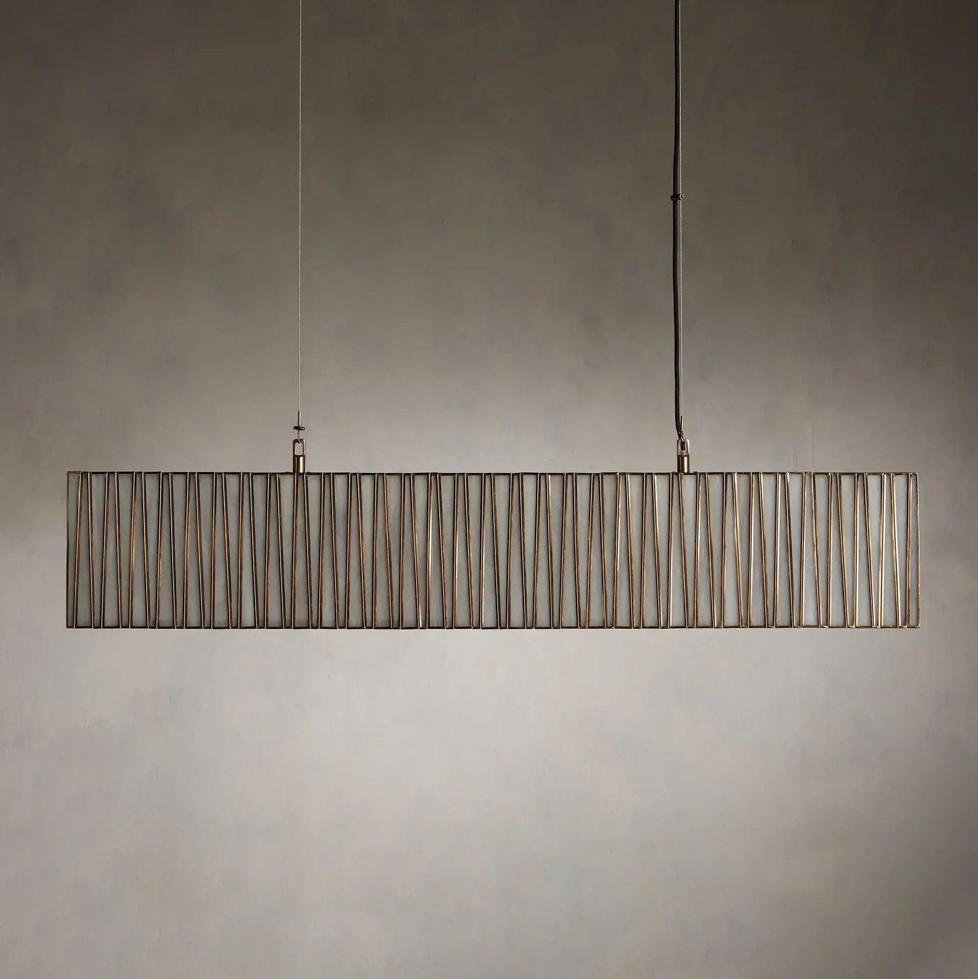 Art Glass Jeunet Rectangular Chandelier detail view