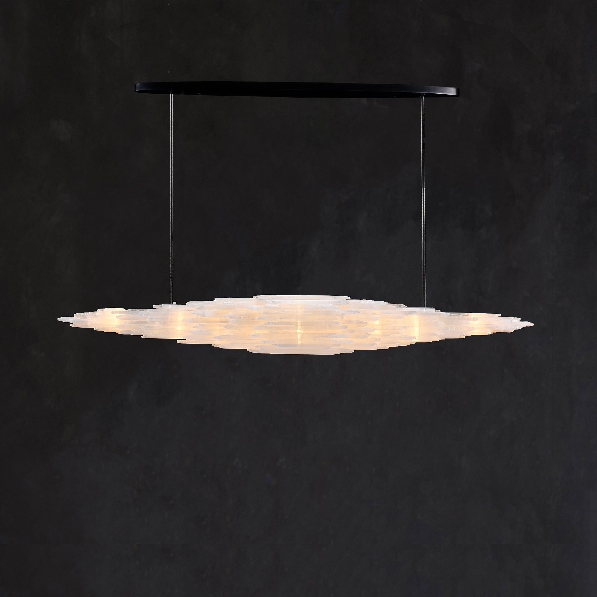Art Selenite Large Chandelier for High Ceilings by Bling Lighting Studio
