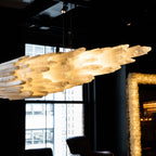 Art Selenite Large Chandelier for High Ceilings by Bling Lighting Studio