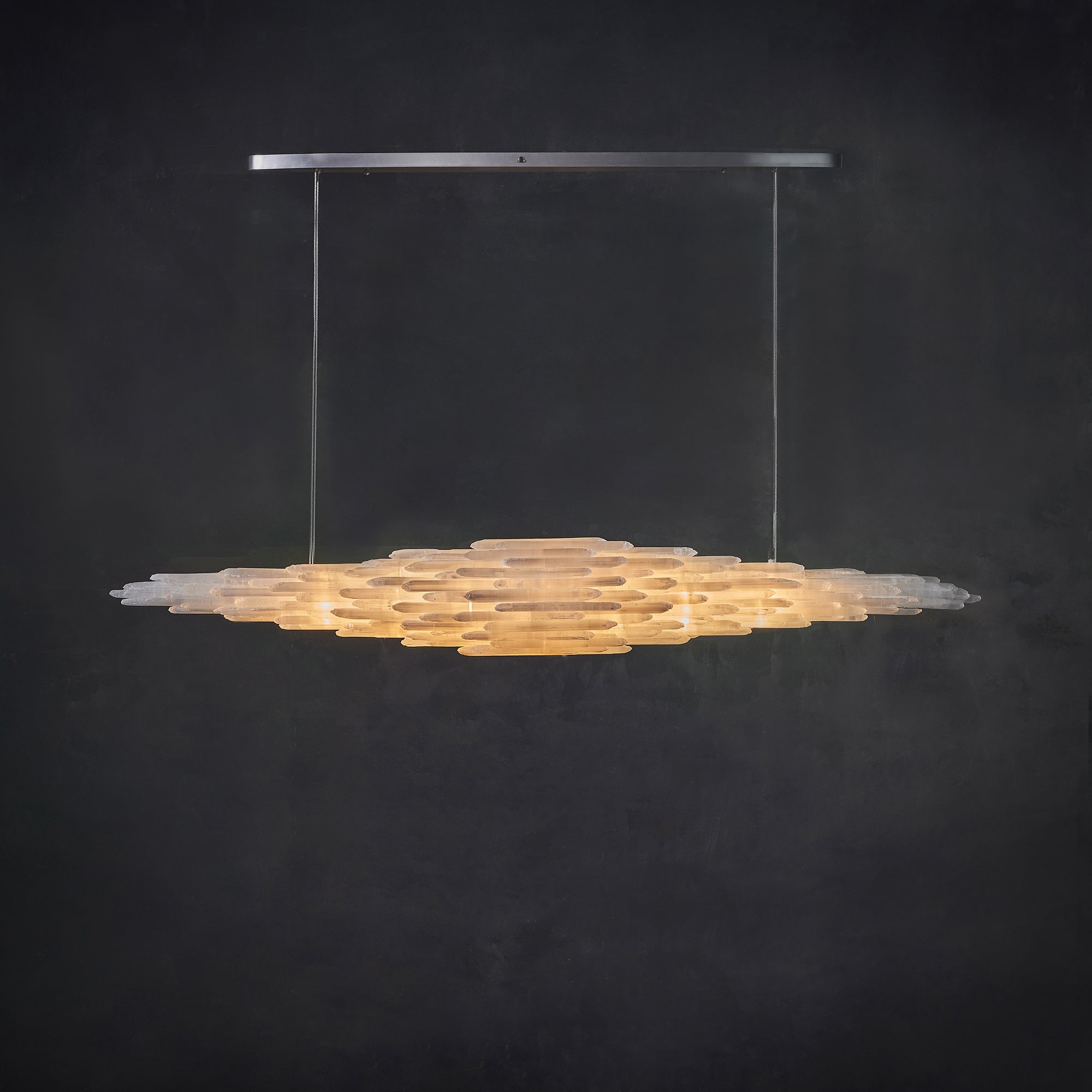 Art Selenite Large Chandelier for High Ceilings by Bling Lighting Studio