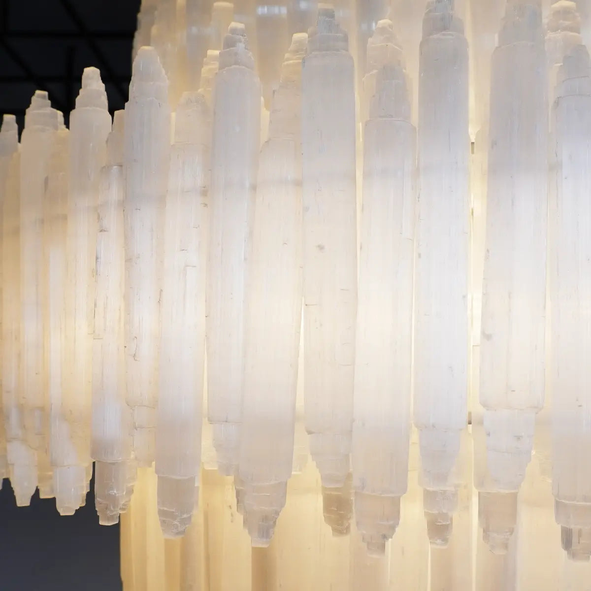 Art Selenite Round Chandelier for Dining Rooms by Bling Lighting Studio