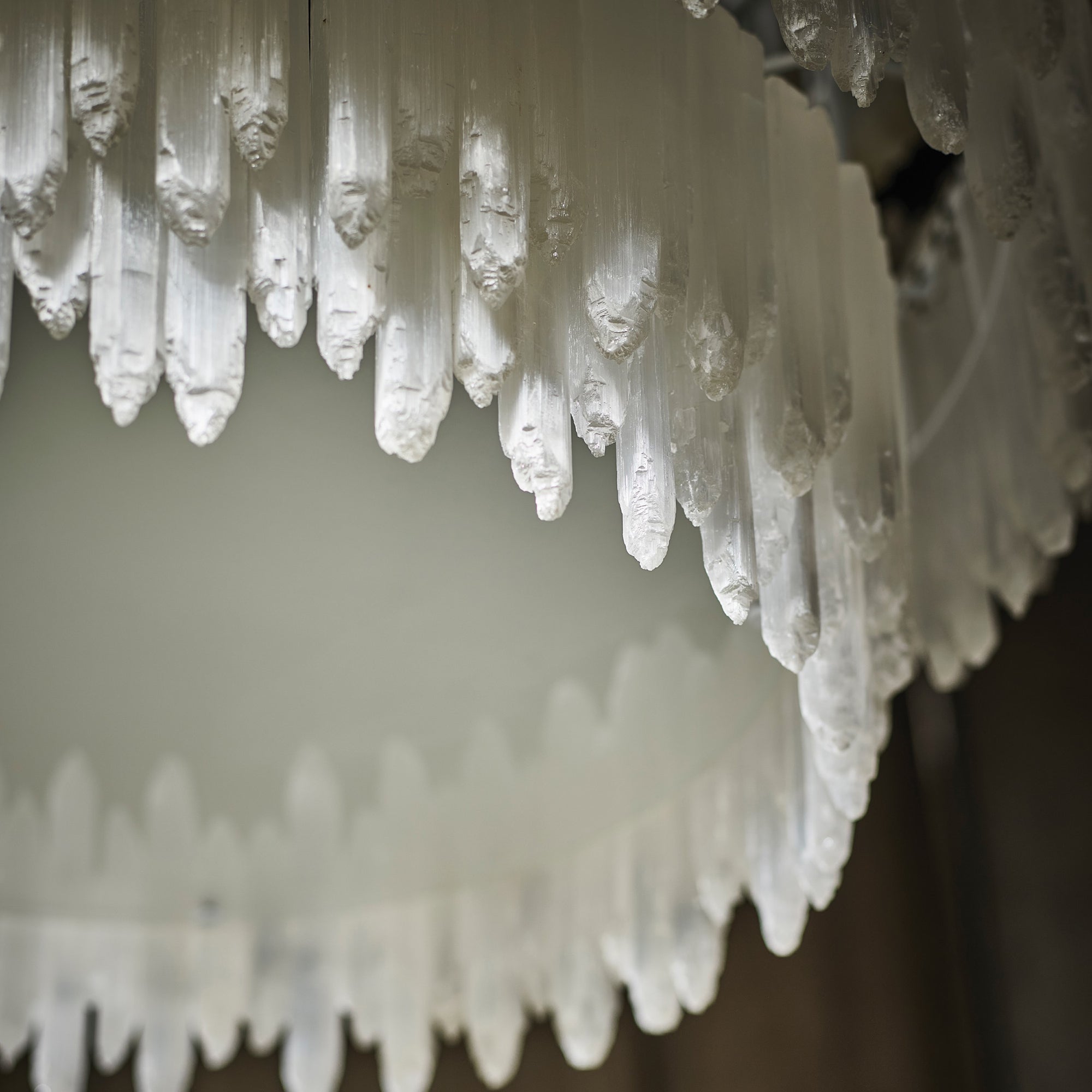 Art Selenite Round Chandelier for Dining Rooms by Bling Lighting Studio