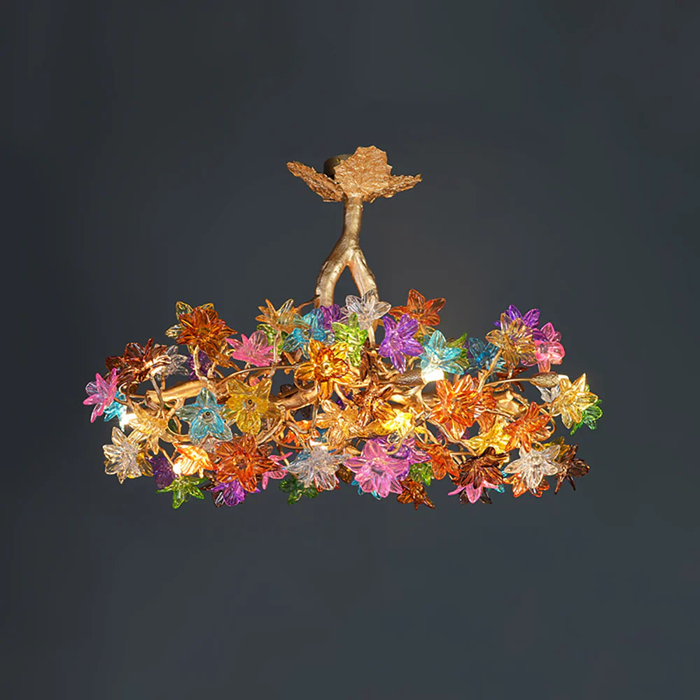 Art Stained Glass Tree Branch Chandelier by Bling Lighting Studio