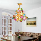 Art Stained Glass Tree Branch Chandelier material and finish detail