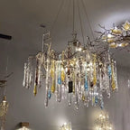 Artistic Branch Chandelier with Blue Glaze Drops for Dining Room by Bling Lighting Studio