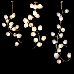 Artistic Glass Branch Chandelier for High Ceilings by Bling Lighting Studio