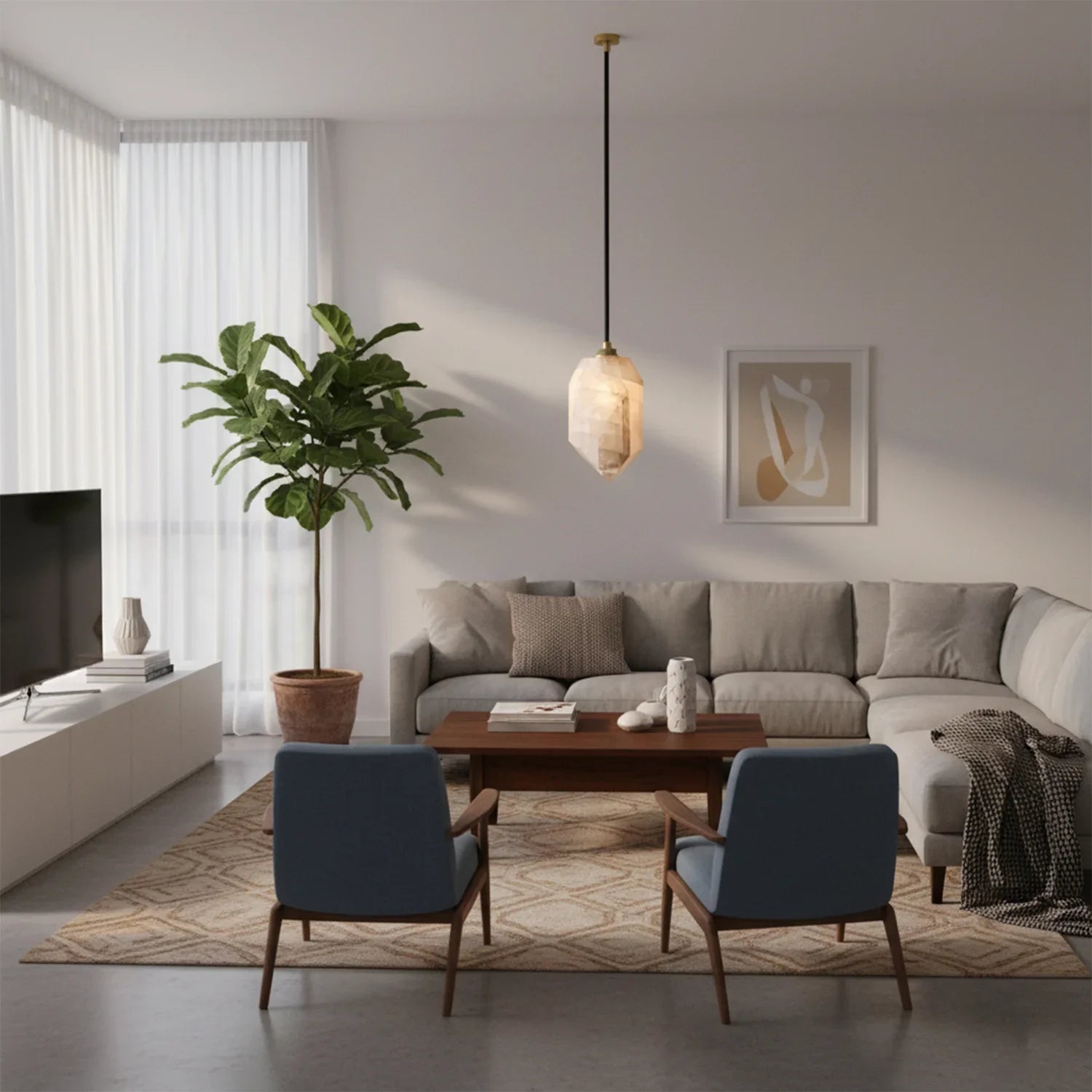 Aubrey Alabaster Pendant Light by Bling Lighting Studio