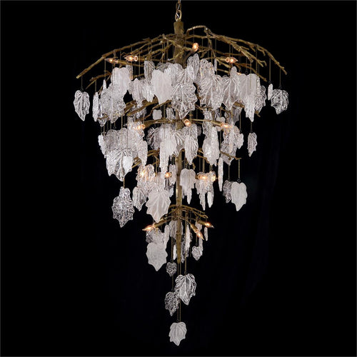 Aura Crystal Leaf Branch Chandelier for Staircase by Bling Lighting Studio