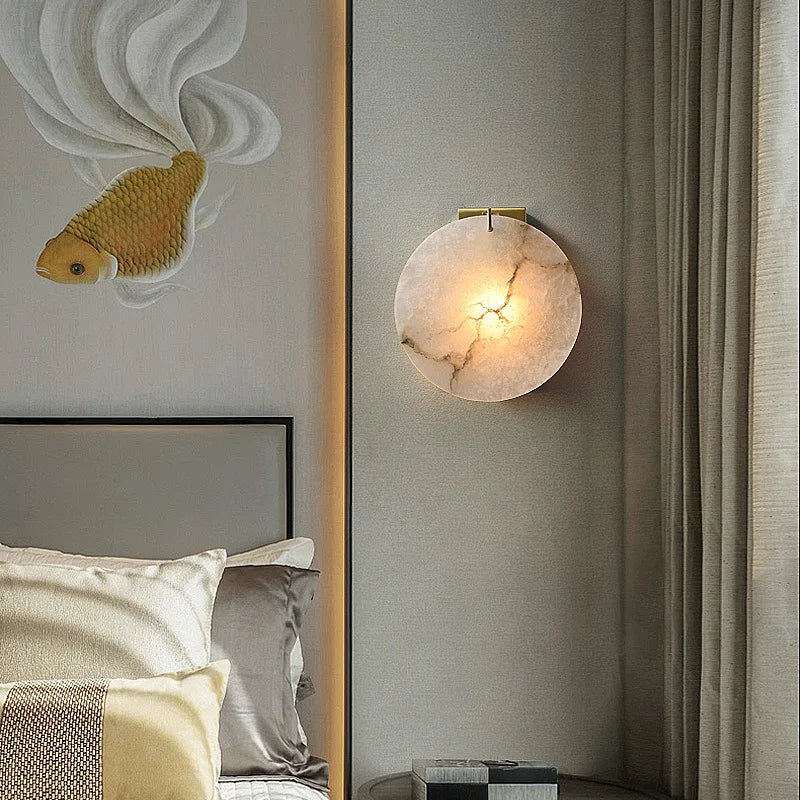 Auralis Alabaster Wall Sconce material and finish detail
