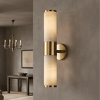 Aurelia Natural Alabaster Wall Sconce by Bling Lighting Studio
