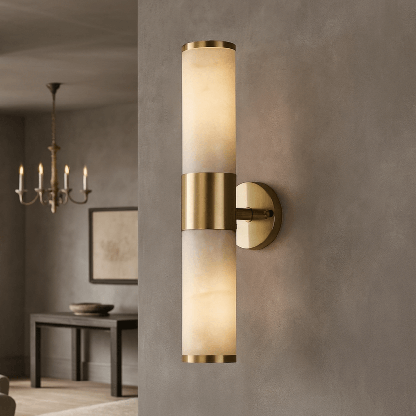 Aurelia Natural Alabaster Wall Sconce by Bling Lighting Studio