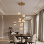 Auris 9-Light Alabaster Chandelier by Bling Lighting Studio