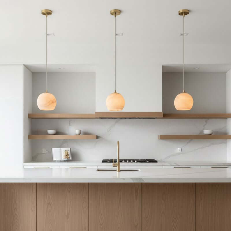 Auris Alabaster Pendant chandelier by Bling Lighting Studio