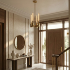 Aurora Crystal Candlestick Linear Glass Tube Chandelier