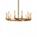 Aurora Crystal Candlestick Linear Glass Tube Chandelier