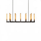 Aurora Crystal Candlestick Linear Glass Tube Chandelier