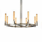Aurora Crystal Candlestick Linear Glass Tube Chandelier
