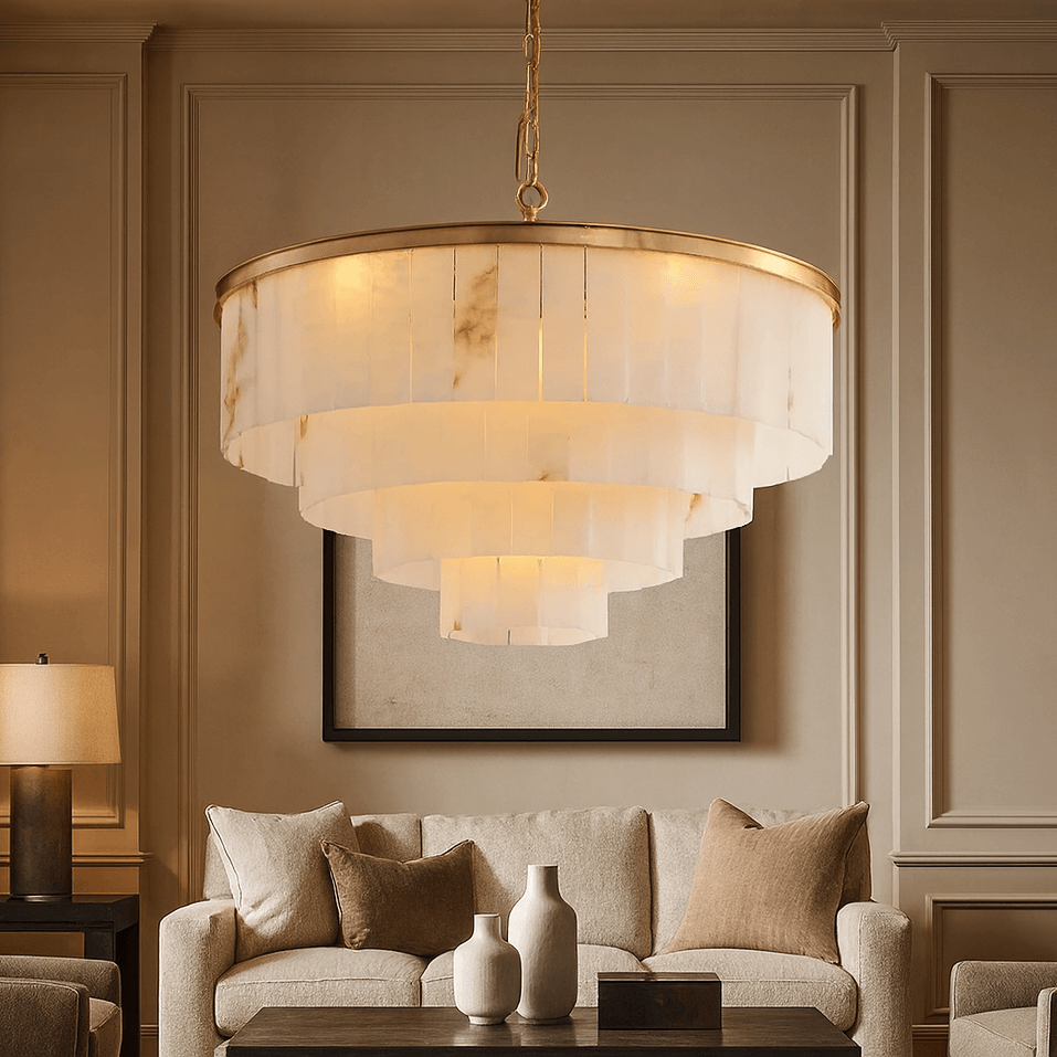 Aurora Alabaster Round Chandelier additional product view