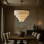 Aurora Alabaster Tiered Chandelier by Bling Lighting Studio