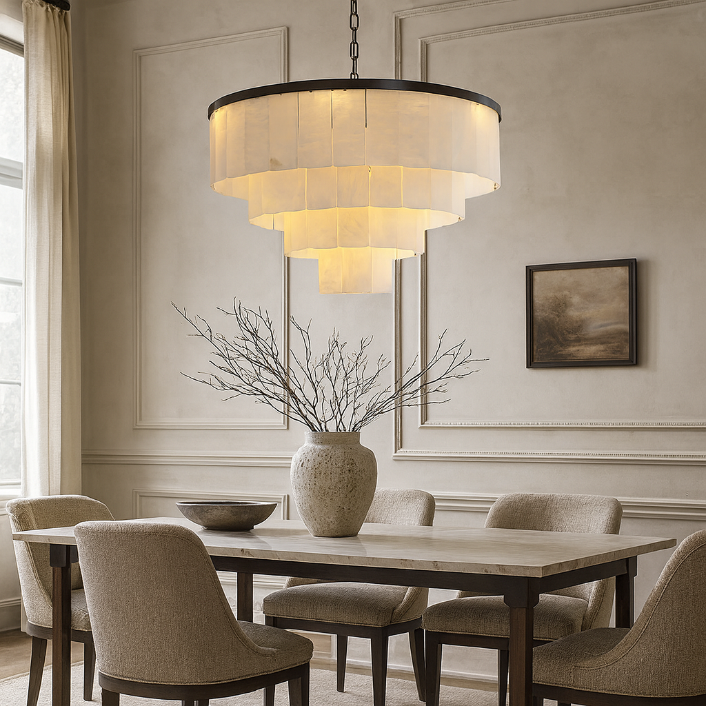 Aurora Alabaster Tiered Chandelier additional product view