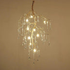 Aurora Vertical Crystal Branch Detail Gold Chandelier