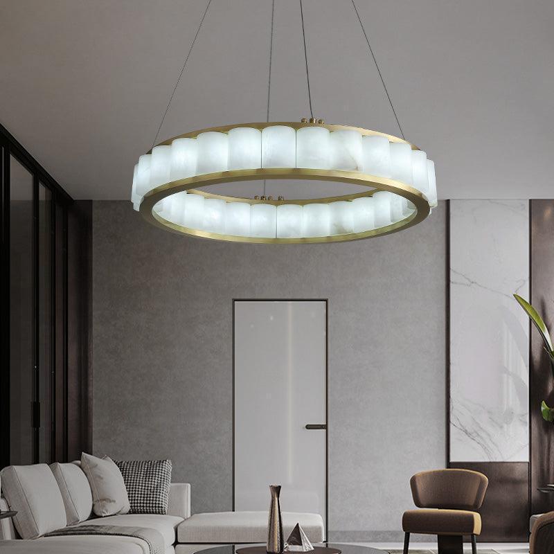 Avalon Alabaster Anne Circle Chandelier detail view