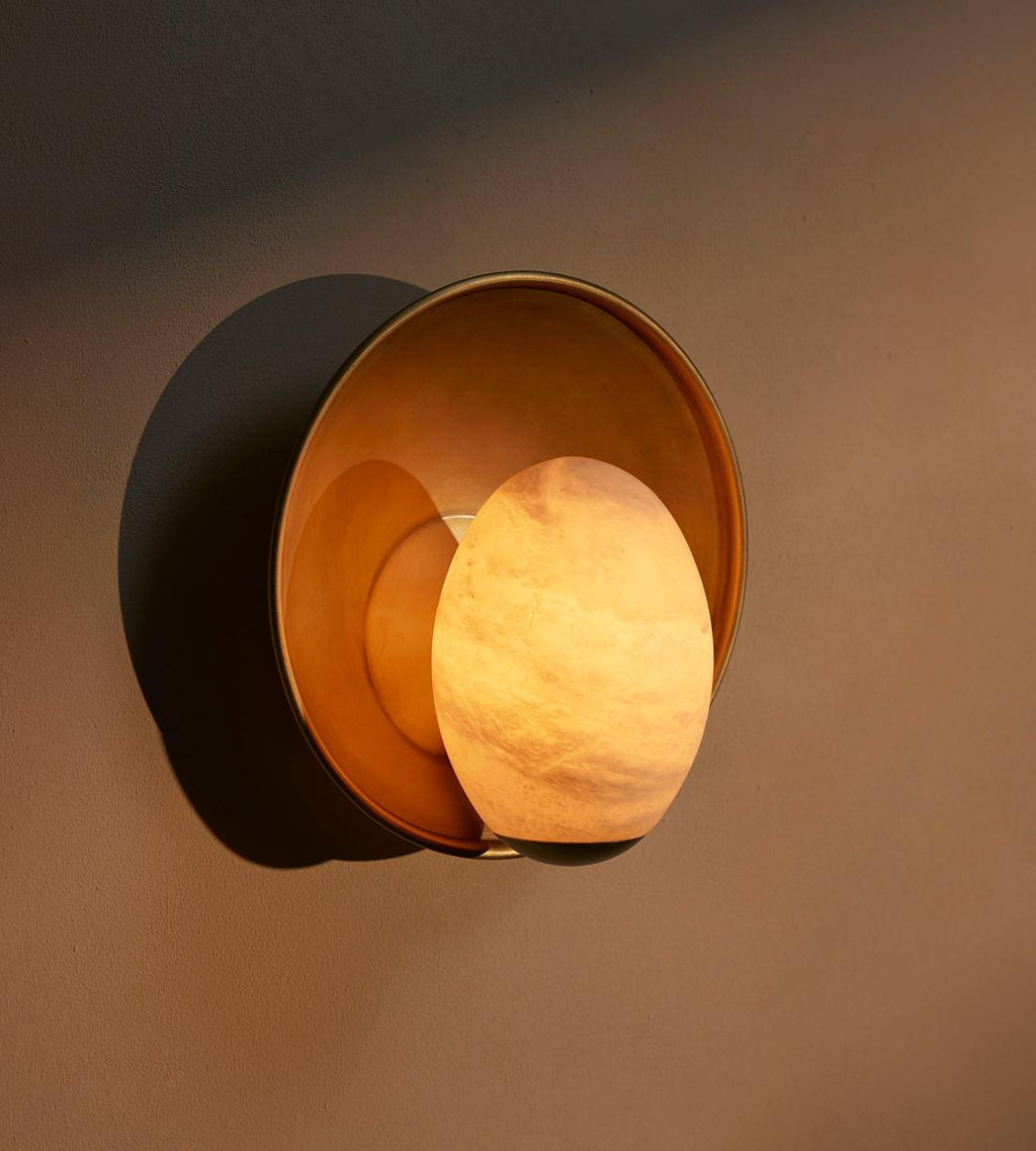 Avena Wall Light, Alabaster Globe by Bling Lighting Studio