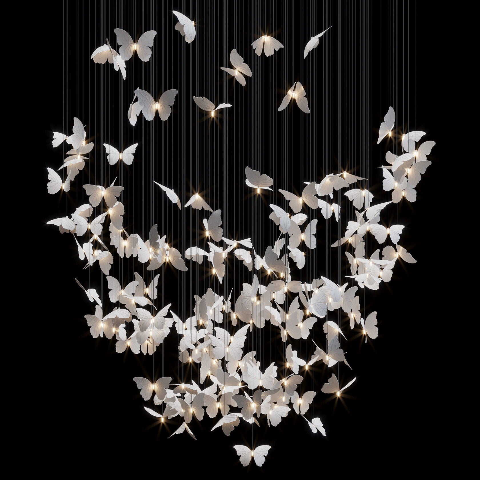 White Butterfly Cloud Chandelier