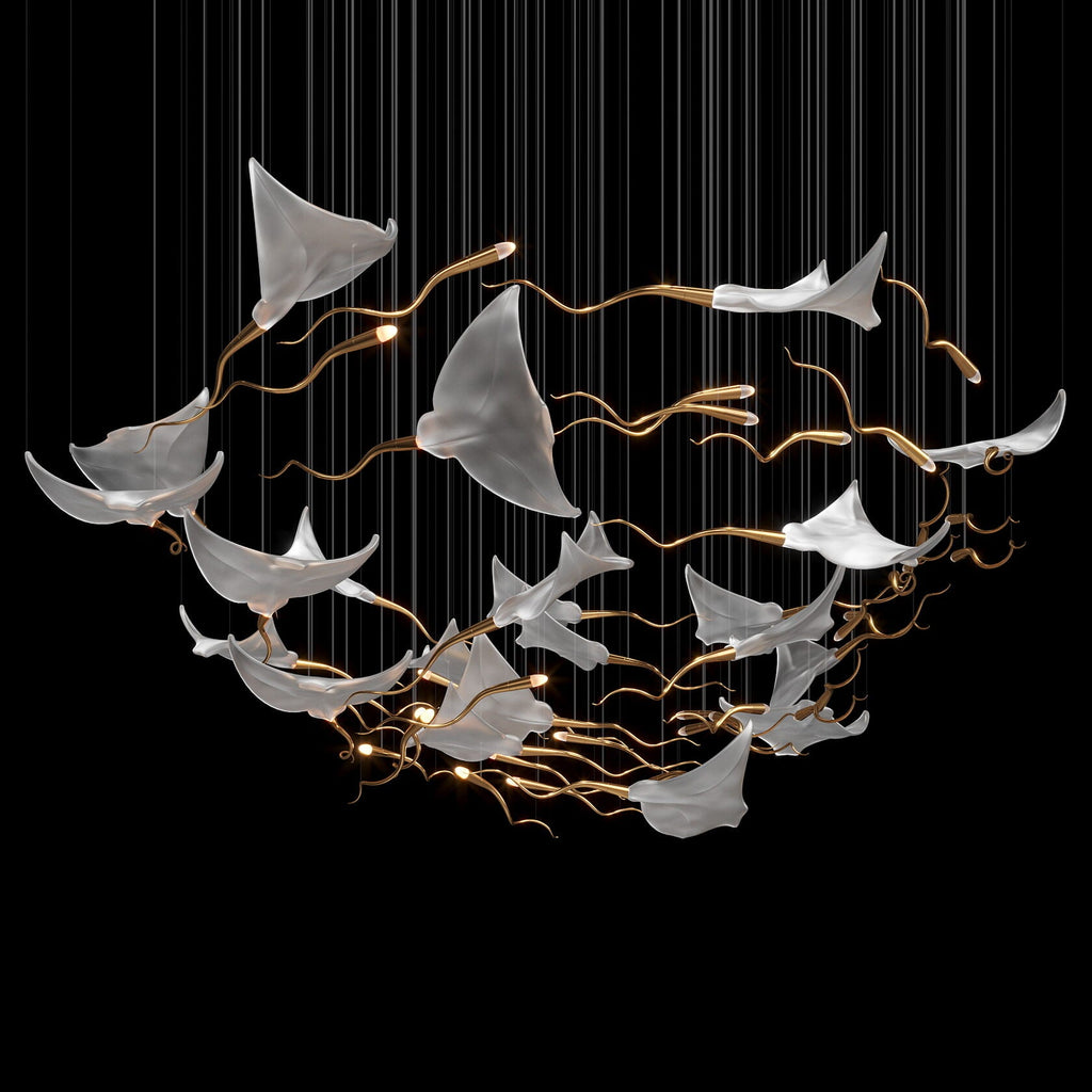 White Manta Branch Chandelier