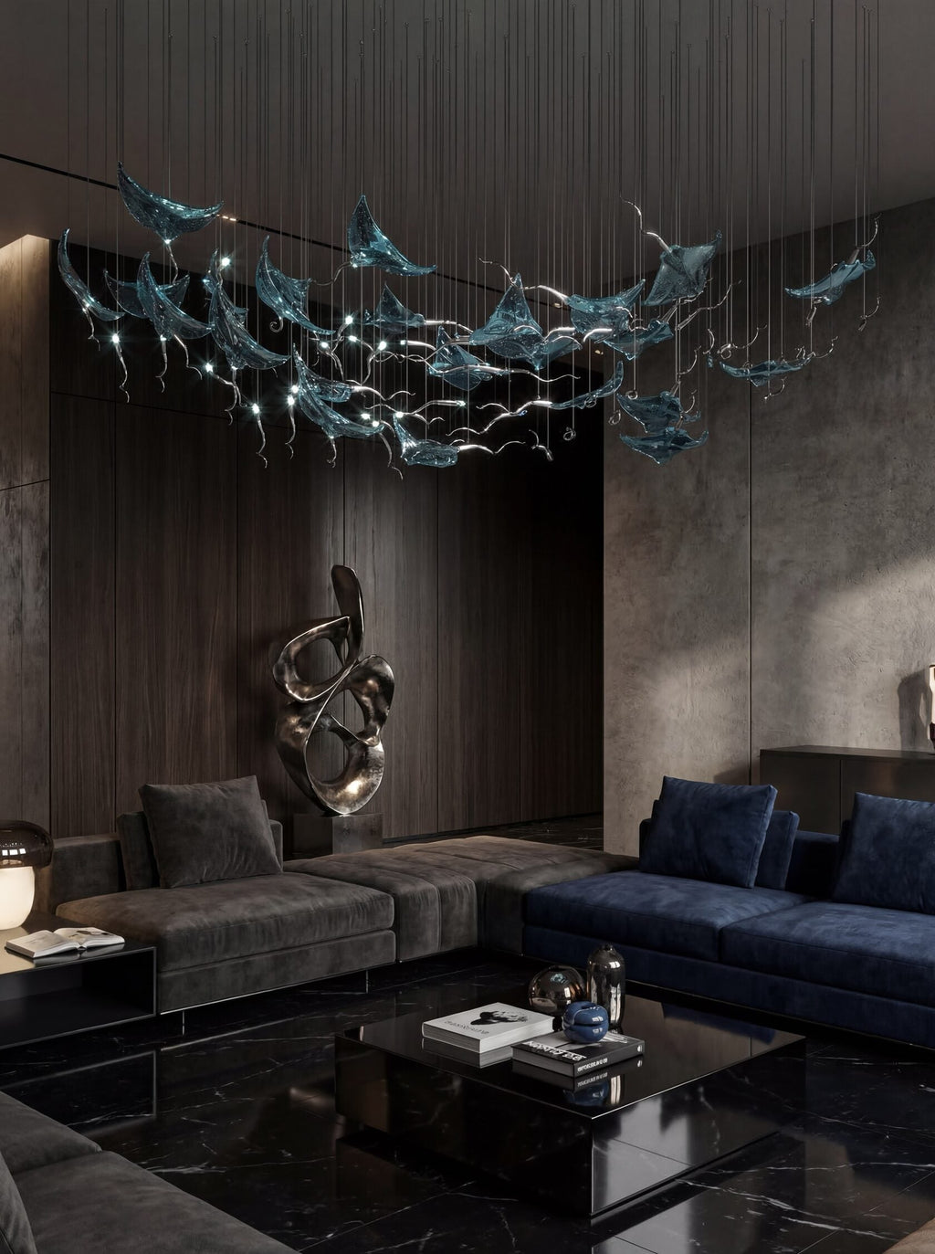 White Manta Branch Chandelier