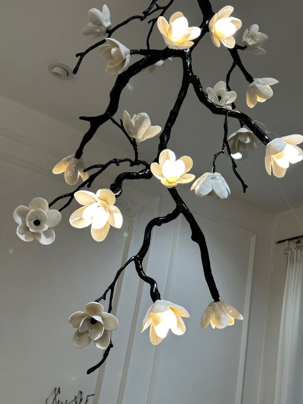 Large Long Branch Flower Chandelier by Bling Lighting Studio