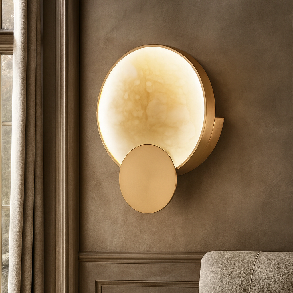 Barley Alabaster Wall Sconce by Bling Lighting Studio