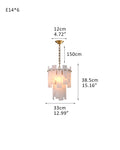 Tired Alabaster marble Cluster Chandelier 13" with adjustable chain