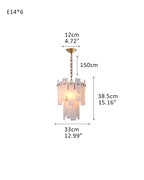 Tired Alabaster marble Cluster Chandelier 13" with adjustable chain