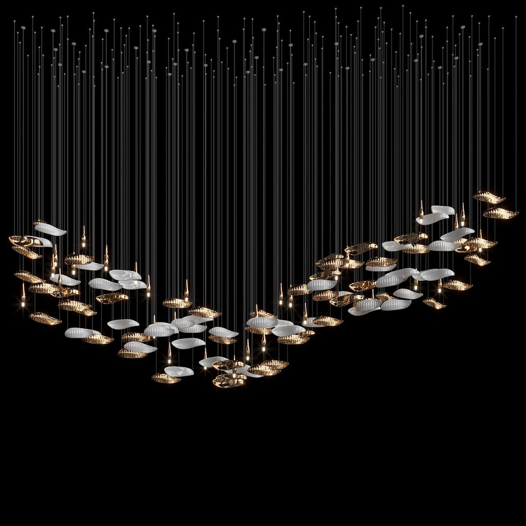 Amber Glass Drift Chandelier