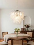 Beaded Vertical Textured Glass Chandelier detail view