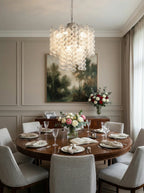 Beaded Vertical Textured Glass Chandelier product image