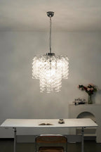 Beaded Vertical Textured Glass Chandelier product image