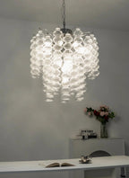 Beaded Vertical Textured Glass Chandelier product image