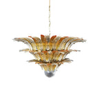 Beautifully Murano Palmette Amber Transparent Chandelier by Bling Lighting Studio