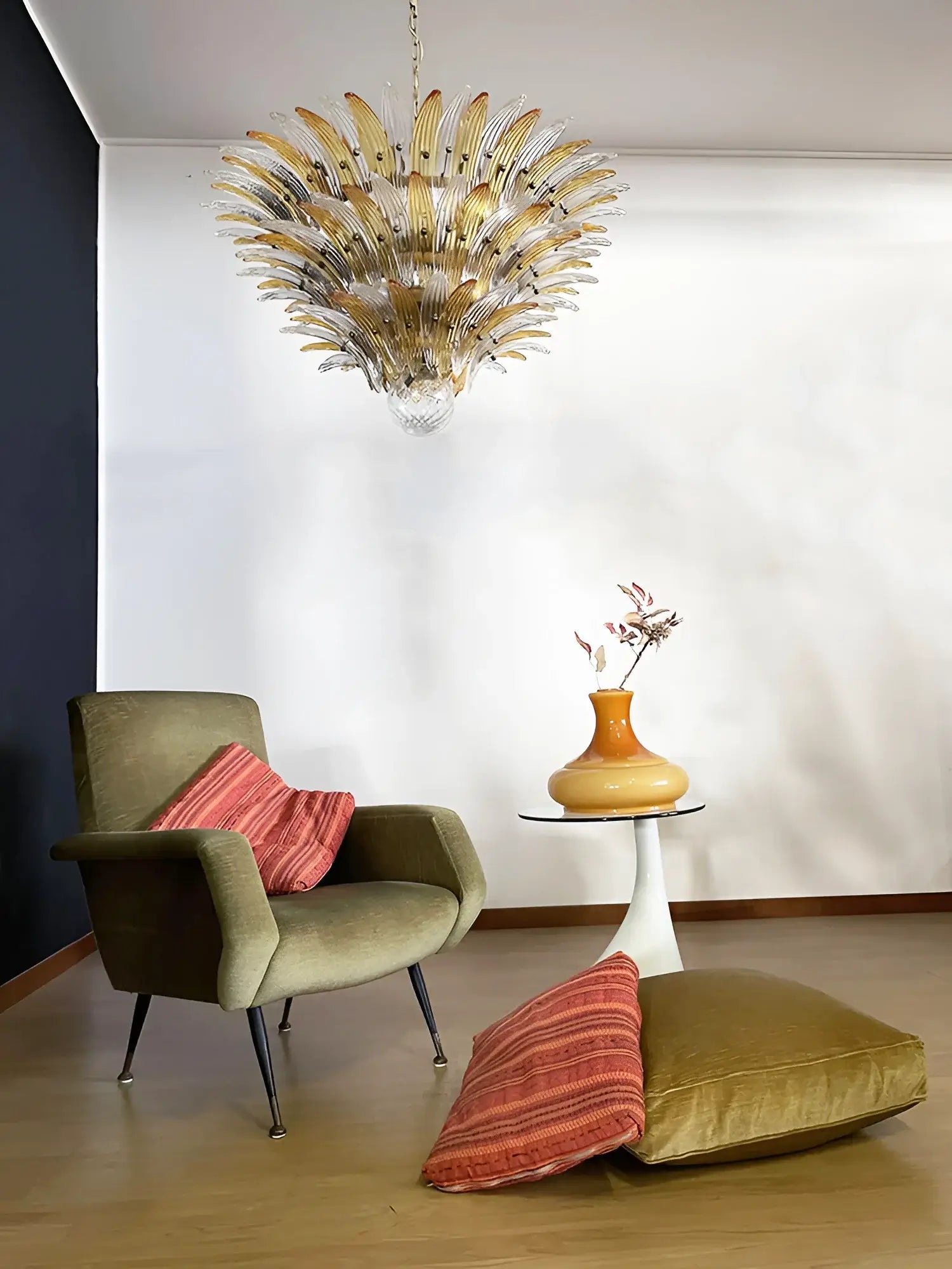 Beautifully Murano Palmette Amber Transparent Chandelier product image