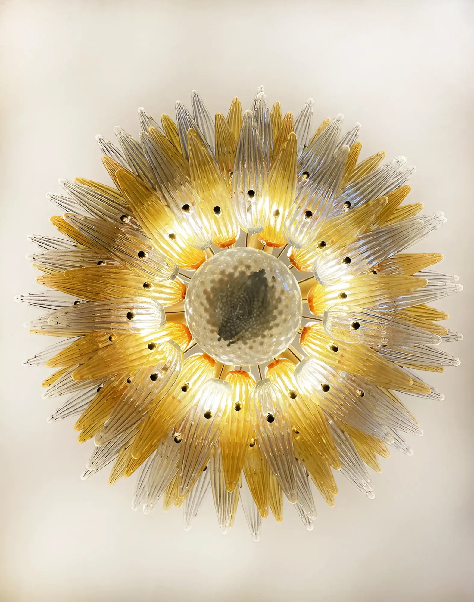 Beautifully Murano Palmette Amber Transparent Chandelier product image