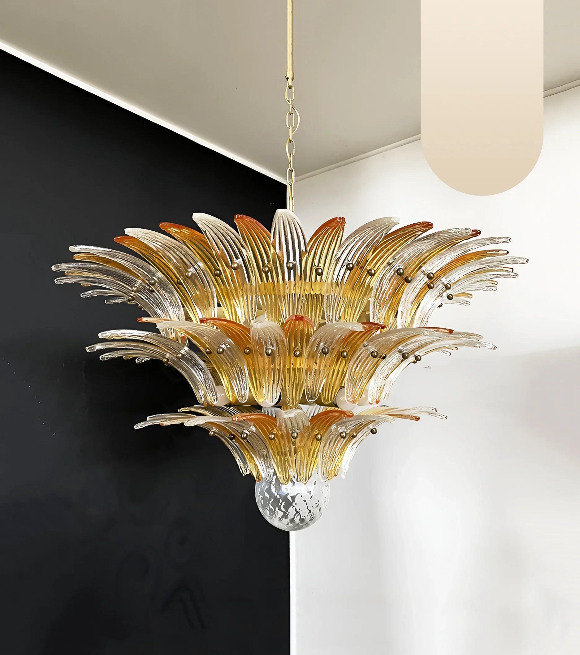 Beautifully Murano Palmette Amber Transparent Chandelier product image