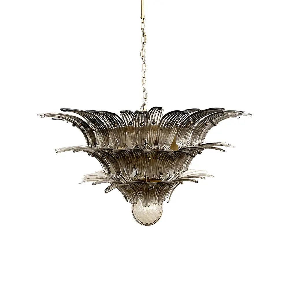Beautifully Murano Palmette Smoked Chandelier by Bling Lighting Studio