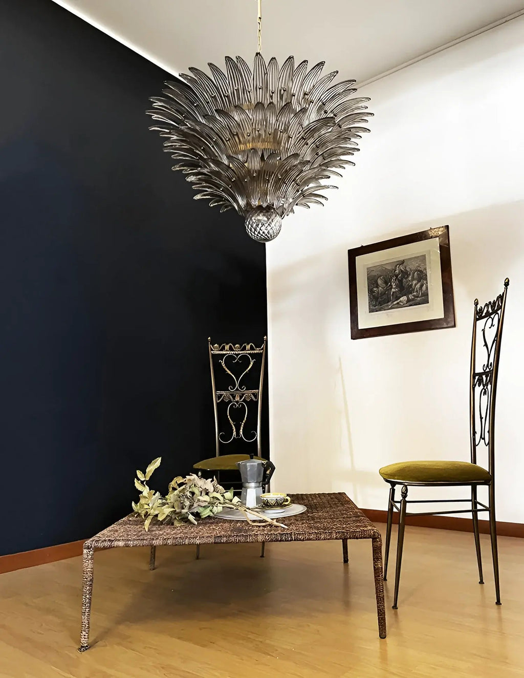 Beautifully Murano Palmette Smoked Chandelier product image