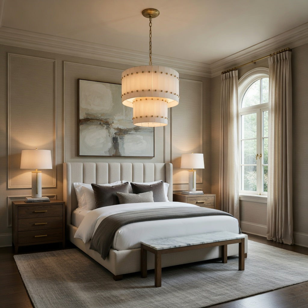 Valmont 2-Tier Alabaster Chandelier 23" by Bling Lighting Studio