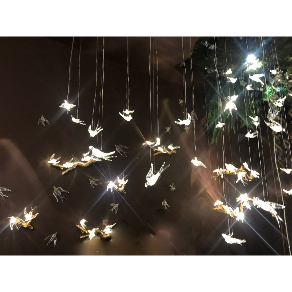 Bird Song Branching Linear Teardrop Chandelier by Bling Lighting Studio